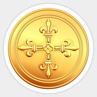 Old French gold coin Sticker